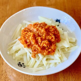 なんちゃってじゃがいもスパゲティー大豆ミートソース